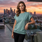 💕 Dames Casual Ronde Hals T-Shirt met Zak – 8 Kleuren | Maten S-2XL