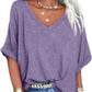 Dames casual V-hals top met losse pasvorm