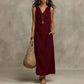 👗 TIJDELIJK 50% KORTING! ✨ Dames Mouwloze Maxi Jurk – Cowl Hals, 5 Kleuren, Zakken 🍁