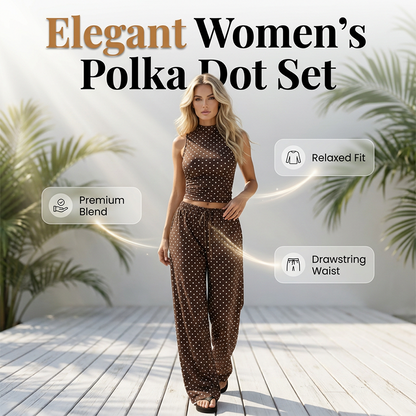 📢📢Laatste Dag - 50% KORTING!! ⏰ Dames Polka Dot Mouwloze Top & Broek Set