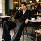 👔 Heren Klassieke Wijdbeense Pantalon – Premium Stof | Zwart | Maten S-3XL