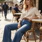 Dames Hoge Taille Wijde Pijp Denim Jeans
