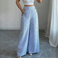 👖50% KORTING!✨Hoge Taille Gestreepte Wijde Pijp Broek