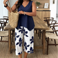 🌸 40% KORTING! ✨ Dames Asymmetrische Top & Bloemenprint Capribroek Set – Veelzijdig, Levendig, Comfortabel 🌺