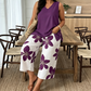 🌸 40% KORTING! ✨ Dames Asymmetrische Top & Bloemenprint Capribroek Set – Veelzijdig, Levendig, Comfortabel 🌺