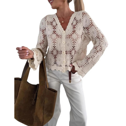Dames Bloemen Gehaakte Vest