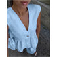 Dames V-hals Mouwloze Top & Wijde Broek Tweetelig Set