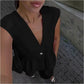 Dames V-hals Mouwloze Top & Wijde Broek Tweetelig Set