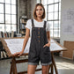 👖 TIJDELIJK 50% KORTING! 🌸 Retro Effen Kleur Tuinbroek met Verstelbare Bandjes – Knoopsluiting, Grote Zakken, Relaxte Pasvorm ✨