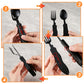 ⏳Limited-time 50% off⏰4-in-1 Folding Tableware Set – Compact, Stainless Steel, Multi-Tool 🍴⛰️