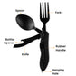 ⏳Limited-time 50% off⏰4-in-1 Folding Tableware Set – Compact, Stainless Steel, Multi-Tool 🍴⛰️