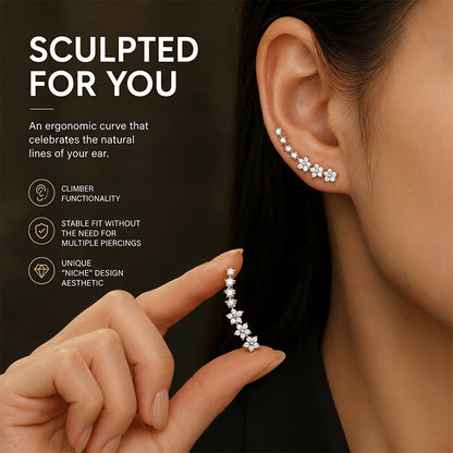 ⚡Kies 3 voor €12,99⚡Sterren Bloem Strass Ear Climber Oorbellen