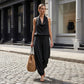 👗 TIJDELIJK 50% KORTING! ✨ Mouwloze Cowlneck Jumpsuit – Halter, Wijde Pijp, Elegant 🍷