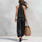 👗 TIJDELIJK 50% KORTING! ✨ Mouwloze Cowlneck Jumpsuit – Halter, Wijde Pijp, Elegant 🍷