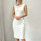Dames Mouwloze Cowlhals Midi Jurk