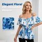 Dames Plus Size Bedrukte Off-Shoulder Ruche Cami Top – Elegant, Ademend, Zomers