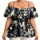 Dames Plus Size Bedrukte Off-Shoulder Ruche Cami Top – Elegant, Ademend, Zomers