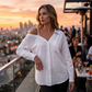 Dames Casual Off-Shoulder Blouse met Knoopsluiting