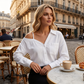 Dames Casual Off-Shoulder Blouse met Knoopsluiting