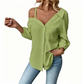 Dames Casual Off-Shoulder Blouse met Knoopsluiting