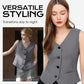Elegante Dames V-Hals Vest met Knoopsluiting