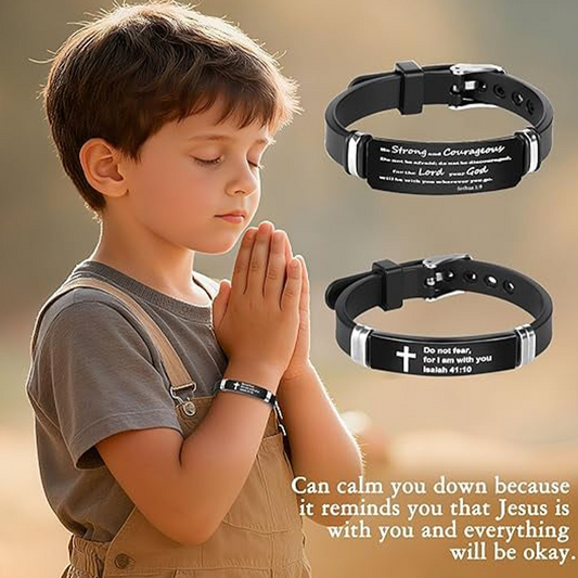 Armband met Inspirerende Bijbeltekst en Kruis