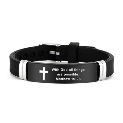 Armband met Inspirerende Bijbeltekst en Kruis