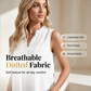 Dames Polkadot Mouwloze Top met Kant V-hals
