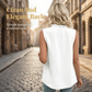 Dames Polkadot Mouwloze Top met Kant V-hals
