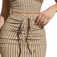 Elegante Asymmetrische Croptop en Hoge Taille Rokset