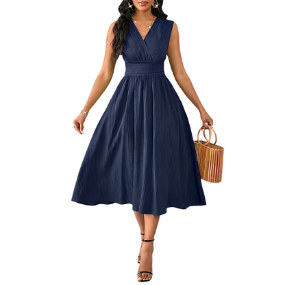 Dames Elegante Mouwloze V-hals Jurk