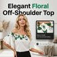 Dames Romantische Bloemen Ruche Mouw Top