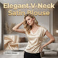 Dames Effen Kleur Zijdezachte V-Hals Top