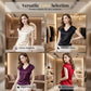 Dames Effen Kleur Zijdezachte V-Hals Top