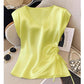 Dames Effen Kleur Zijdezachte V-Hals Top