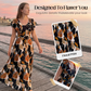 Dames Retro Bloemenprint Geplooide Maxi-jurk