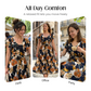 Dames Retro Bloemenprint Geplooide Maxi-jurk