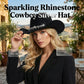 🤠 SCONTO DEL 50%! 💖 Cappello da cowboy da donna con cuore in strass – Elegante fedora in stile jazz francese – Dettagli scintillanti, leggero e regolabile – perfetto per festival, feste o per un look estivo chic 🎶