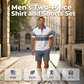 👕 Set Due Pezzi Camicia & Shorts da Uomo – Comodo, Traspirante & Versatile per Estate, Tempo Libero & Viaggi ☀️🩳