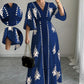 🏆ULTIMO GIORNO DI SALDI – 50% DI SCONTO🔥Maxi Vestito Elegante da Donna con Scollo a V e Stampa
