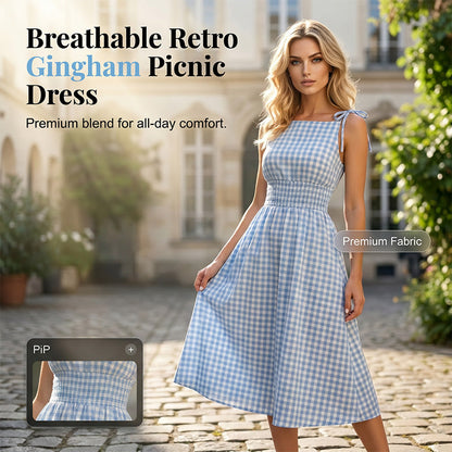 😲Nuovi Arrivi Estate 50% DI SCONTO🔥Abito da Donna Retrò a Maniche Bubble Tinta Unita con Spacco e Spalle Scoperte