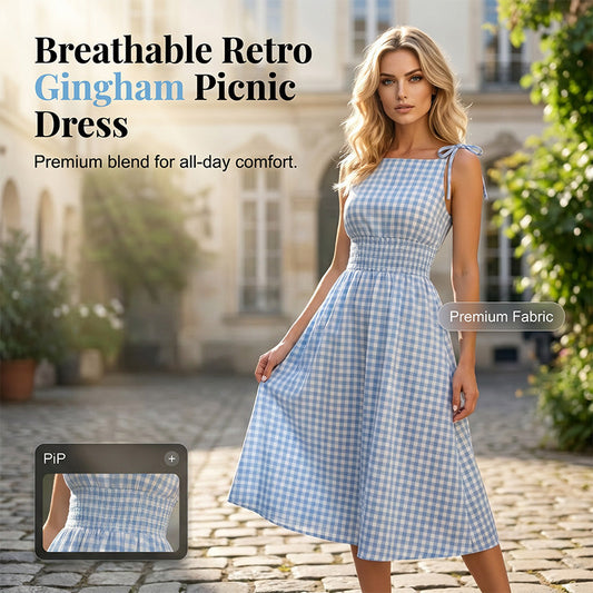 😲Nuovi Arrivi Estate 50% DI SCONTO🔥Abito da Donna Retrò a Maniche Bubble Tinta Unita con Spacco e Spalle Scoperte
