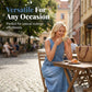 Vestito Maxi in Denim Senza Maniche da Donna con Tasche