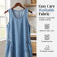 Vestito Maxi in Denim Senza Maniche da Donna con Tasche