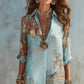 ⏰💰 50% DI SCONTO – Abito Maxi con Stampa Retrò Elegante | Scollo a V Boho + Vestibilità Fluente | Perfetto per Spiaggia e Vacanze 🌺🌊✨