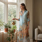 ⏰💰 50% DI SCONTO – Abito Maxi con Stampa Retrò Elegante | Scollo a V Boho + Vestibilità Fluente | Perfetto per Spiaggia e Vacanze 🌺🌊✨