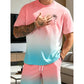 ⏳🔥SCONTO 50% A TEMPO LIMITATO! 🌊Set Maglietta a Maniche Corte e Pantaloncini Sfumati da Uomo