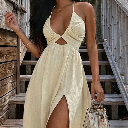 👗Abito Maxi Estivo da Donna con Scollo a V Sexy