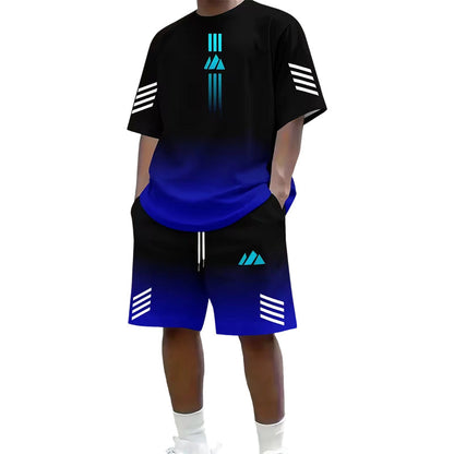 Set Due Pezzi T-Shirt e Pantaloncini Estivi da Uomo