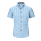 🔥 Pro-Favorite Men's Casual Short Sleeve Plaid Shirt – Cotton-Polyester Blend – Breathable 👕